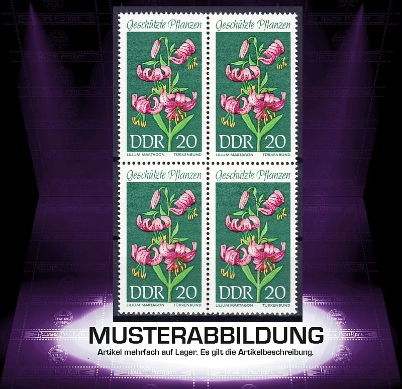 Vierereinheit DDR 1459 - Geschützte Pflanzen