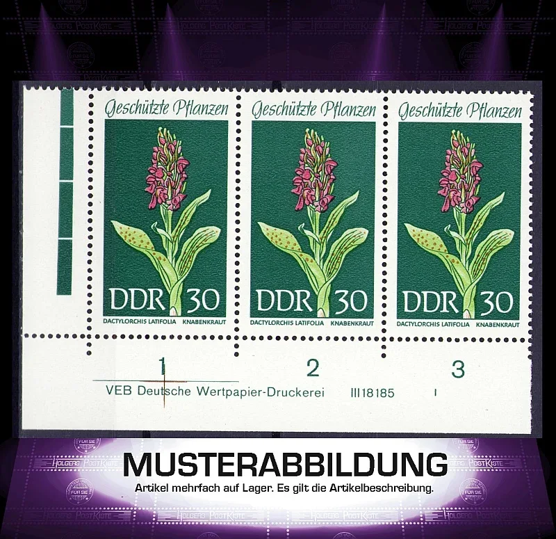 Druckvermerk (DV) DDR 1461 - Geschützte Pflanzen