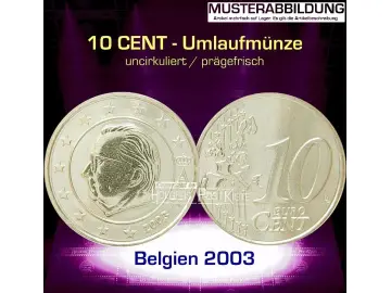 Euromünze 10 CENT - BELGIEN 2003 - prägefrisch/unc