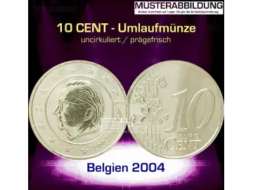 Euromünze 10 CENT - BELGIEN 2004 - prägefrisch/unc