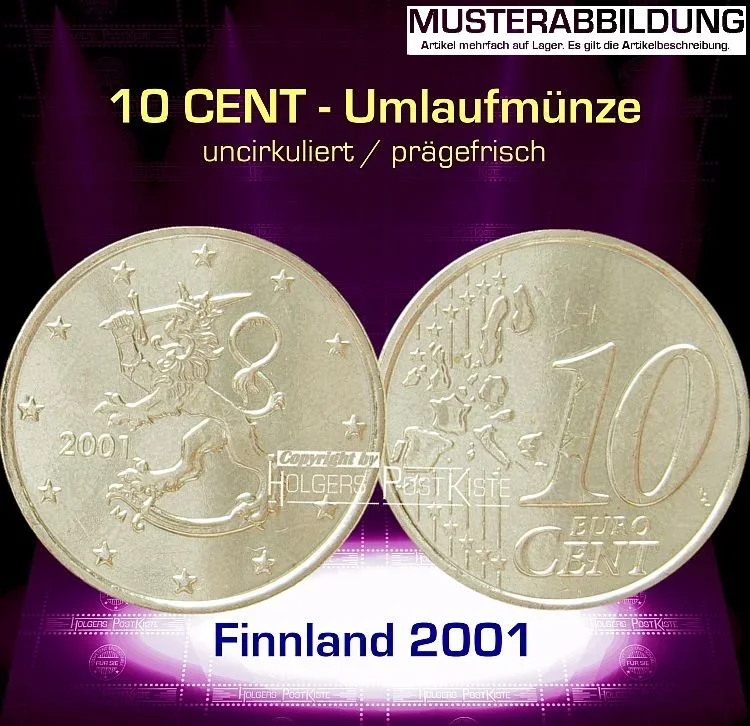 Euromünze 10 CENT - FINNLAND 2001 - prägefrisch/unc