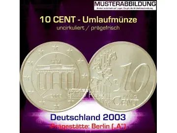 Euromünze 10 CENT - DEUTSCHLAND 2003 (A) - prägefrisch/unc