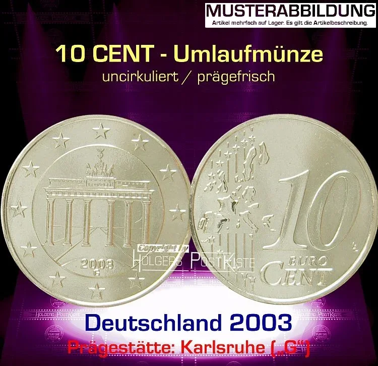 Euromünze 10 CENT - DEUTSCHLAND 2003 (G) - prägefrisch/unc