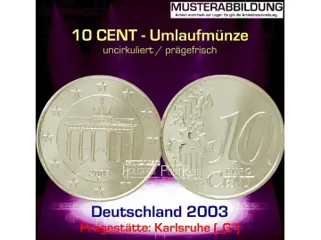 Euromünze 10 CENT - DEUTSCHLAND 2003 (G) - prägefrisch/unc