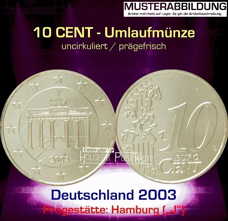 Euromünze 10 CENT - DEUTSCHLAND 2003 (J) - prägefrisch/unc