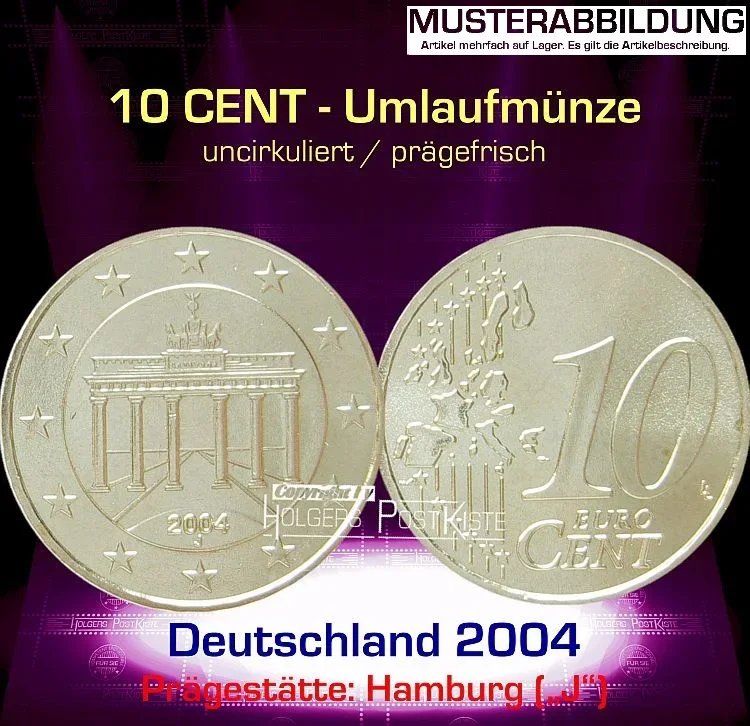 Euromünze 10 CENT - DEUTSCHLAND 2004 (J) - prägefrisch/unc