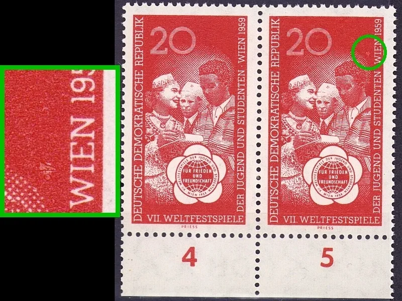 Bildfehler DDR 705 - Feld 45 NO-Bogen