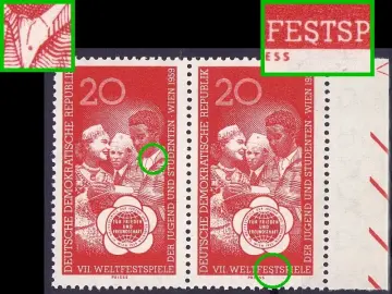 Bildfehler DDR 705 - Feld 19+20 NO-Bogen