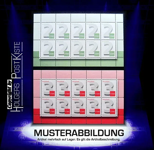 BUND 2964+3042 - 2 Cent + 3 Cent Ergänzungsmarke je als Kleinbogen - postfrisch